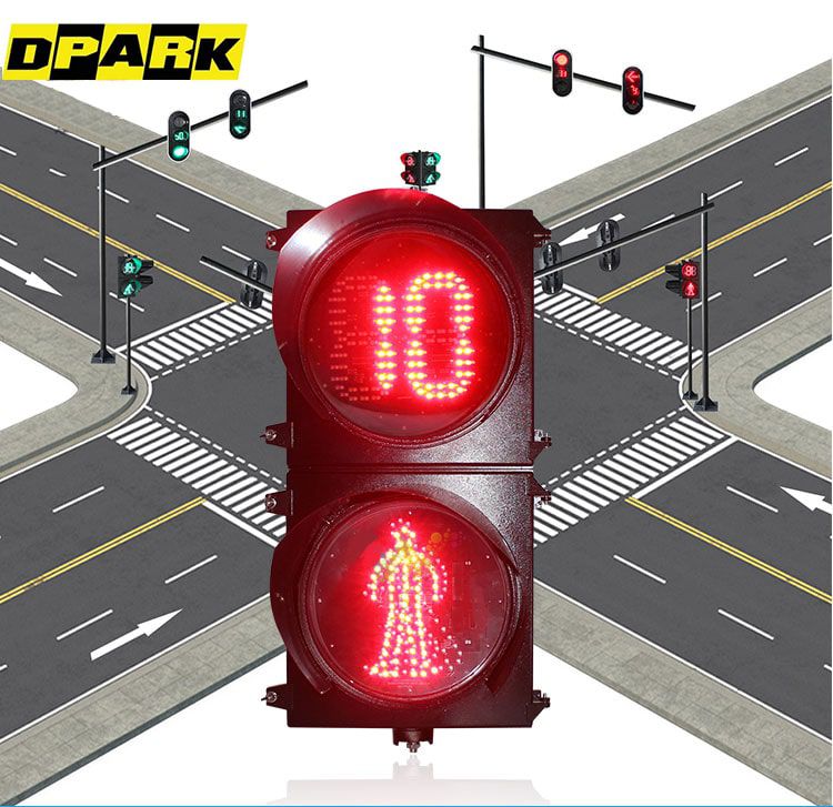 ไฟจราจร สี่แยก คนข้ามถนน นับถอยหลัง