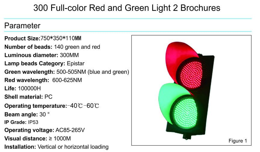สเปคไฟจราจรเขียวแดง 300mm