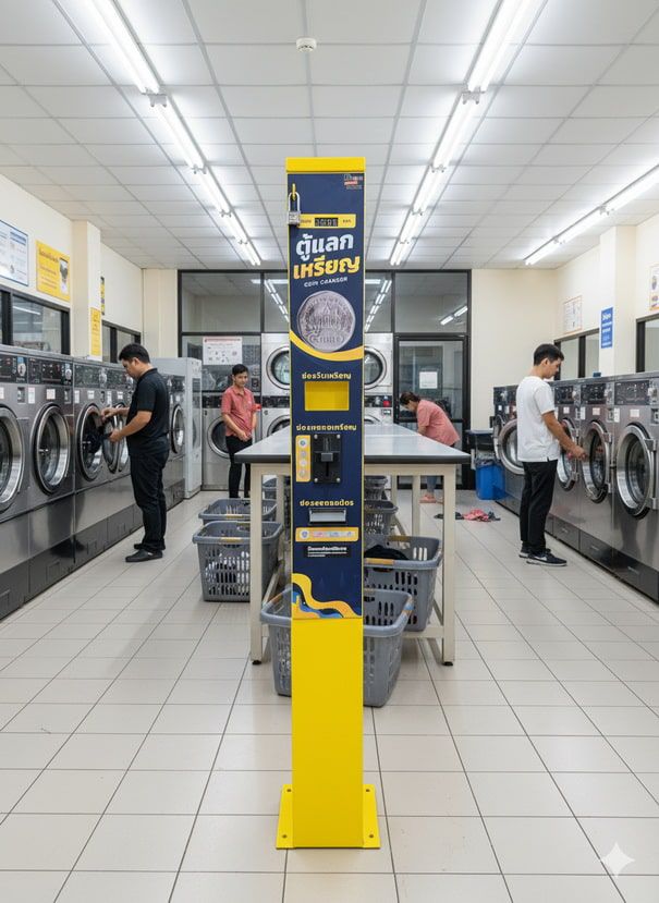 เครื่องแลกเหรียญ ร้านสะดวกซัก