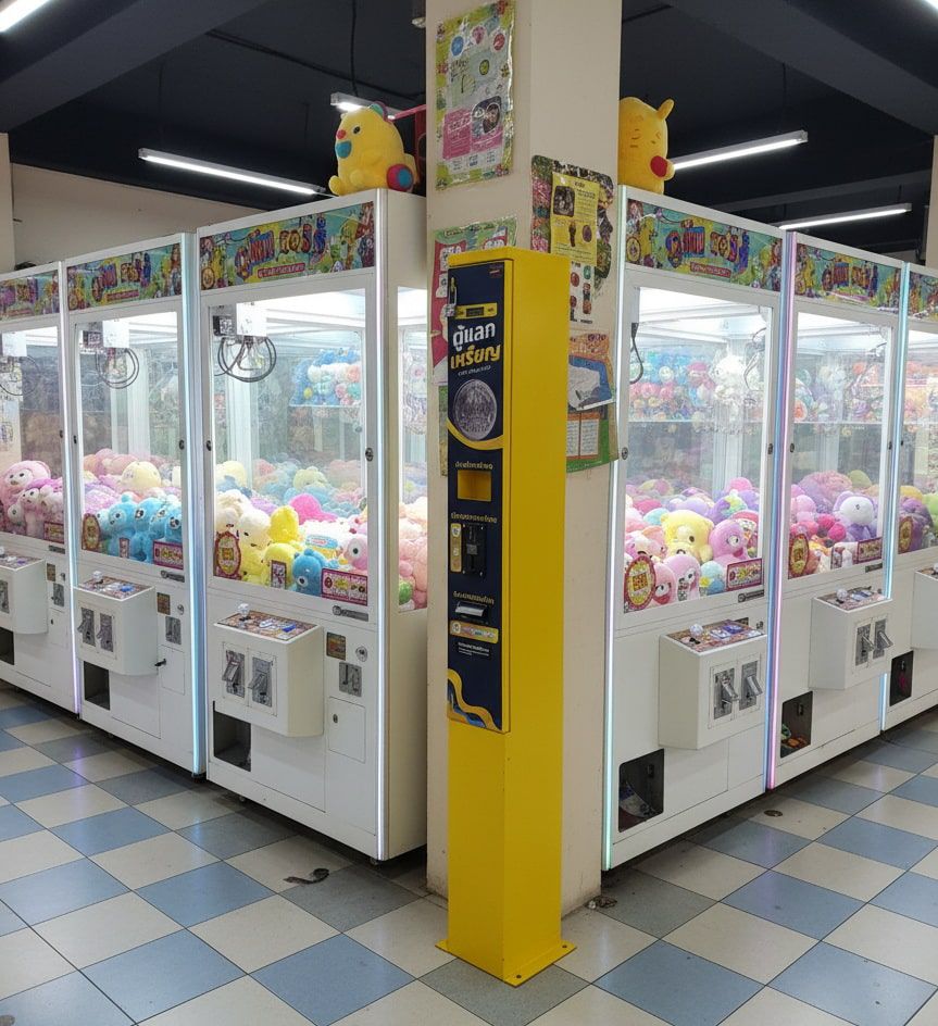 เครื่องแลกเหรียญ ตู้คีบตุ๊กตา  ตู้เกมส์