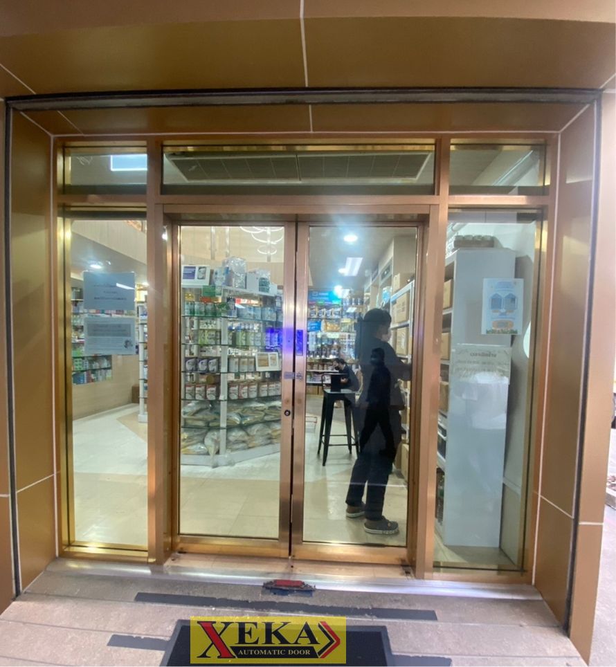 ประตูอัตโนมัติ สีทอง สีชา