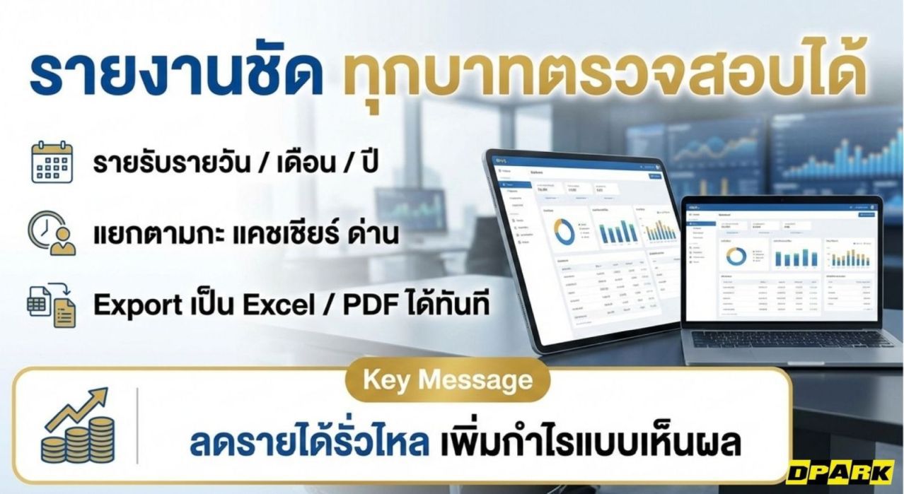 ระบบรายงานโปรแกรมลานจอดรถ dpark