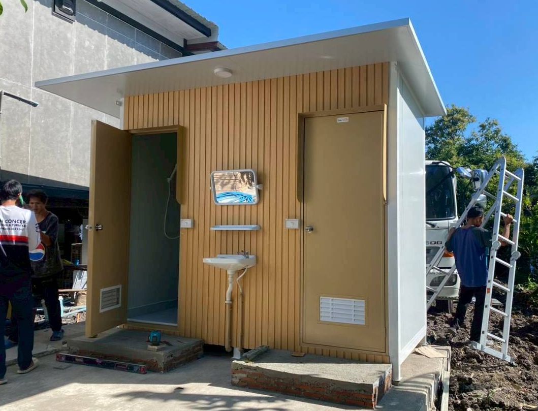  ห้องน้ำลายไม้ ติดตั้ืงที่หน้างาน