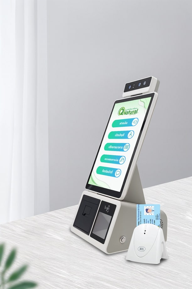 QS-QD10:เครื่องกดบัตรคิว ตั้งโต๊ะ จอสัมผัส