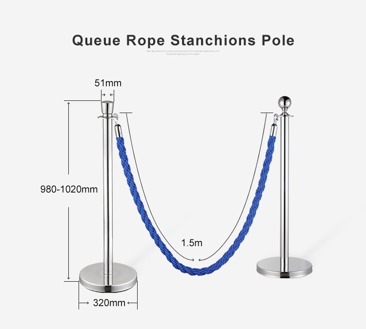 TE-CT-002:เสากั้นทางเดิน แบบเชือกคล้อง