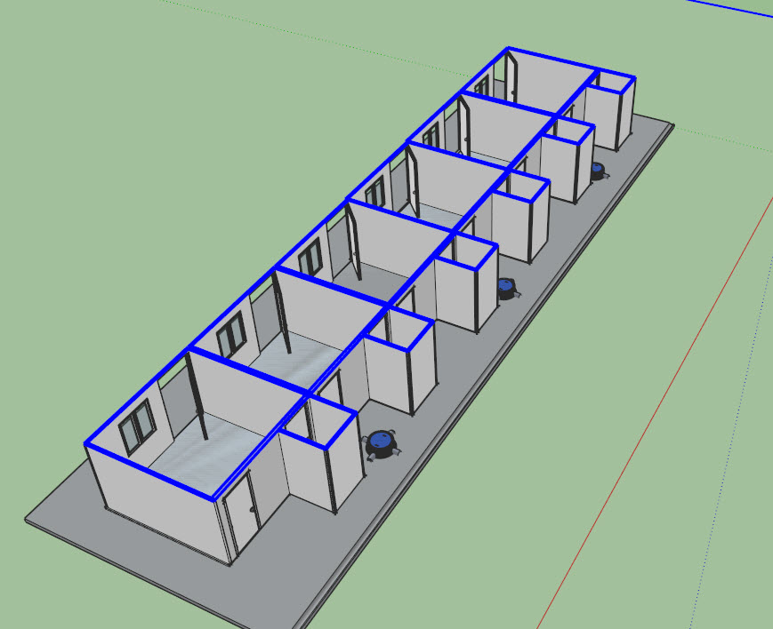 TEH-LRD06-3636C:บ้านพักคน แบบห้องแถว 3.6*3.6
