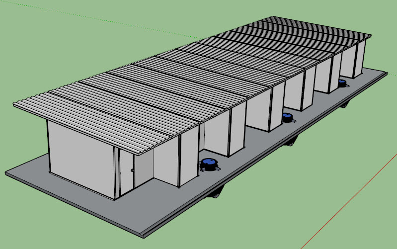 TEH-LRD06-3636C:บ้านพักคน แบบห้องแถว 3.6*3.6