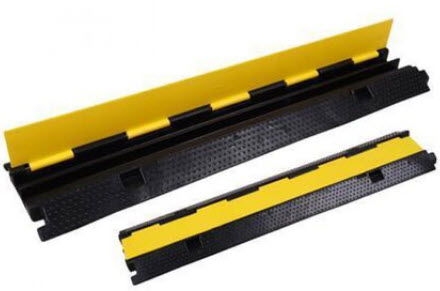 TE-JSD-017C:ยางร้อยสายไฟ ยางป้องกันสายไฟ 2 ช่อง Rubber Cable Protector 2CH