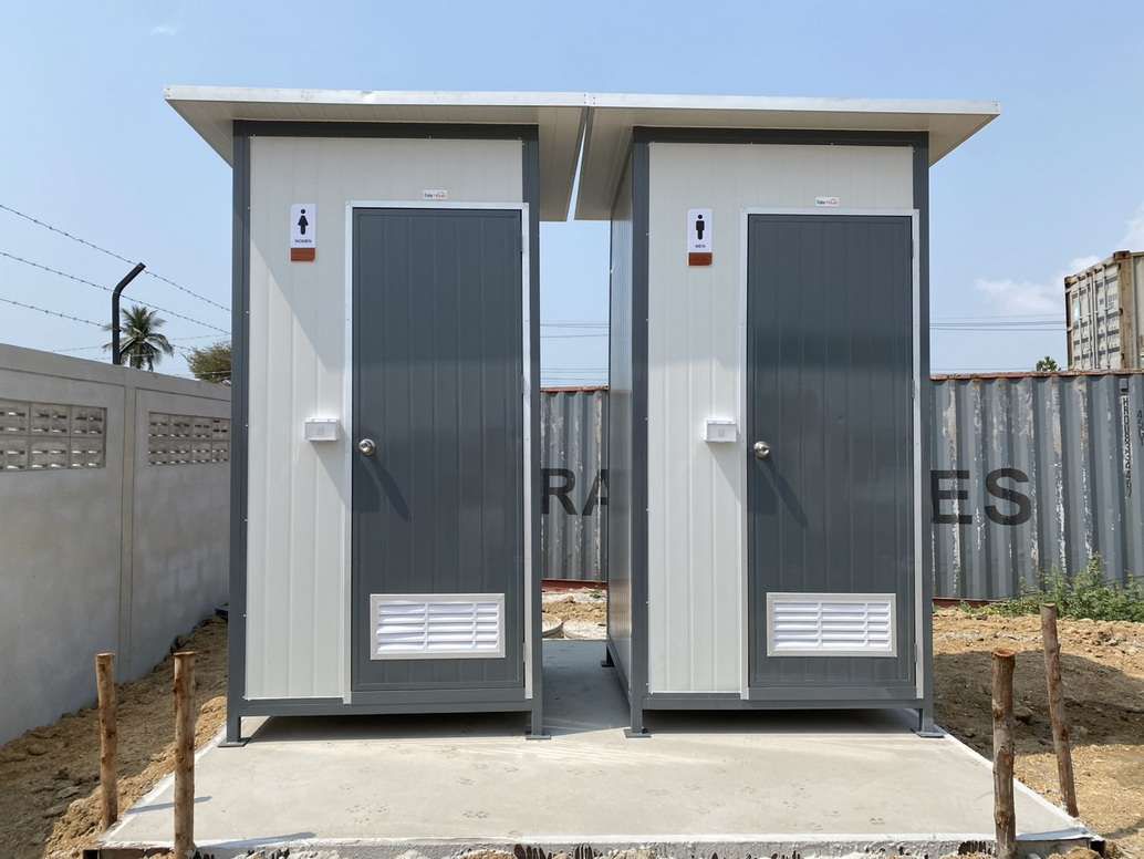 ห้องน้ำสำเร็จรูป 2 ตู้วางคู่