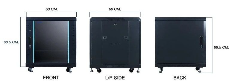 ขนาด ตู้แร็ค 12u ติดผนัง