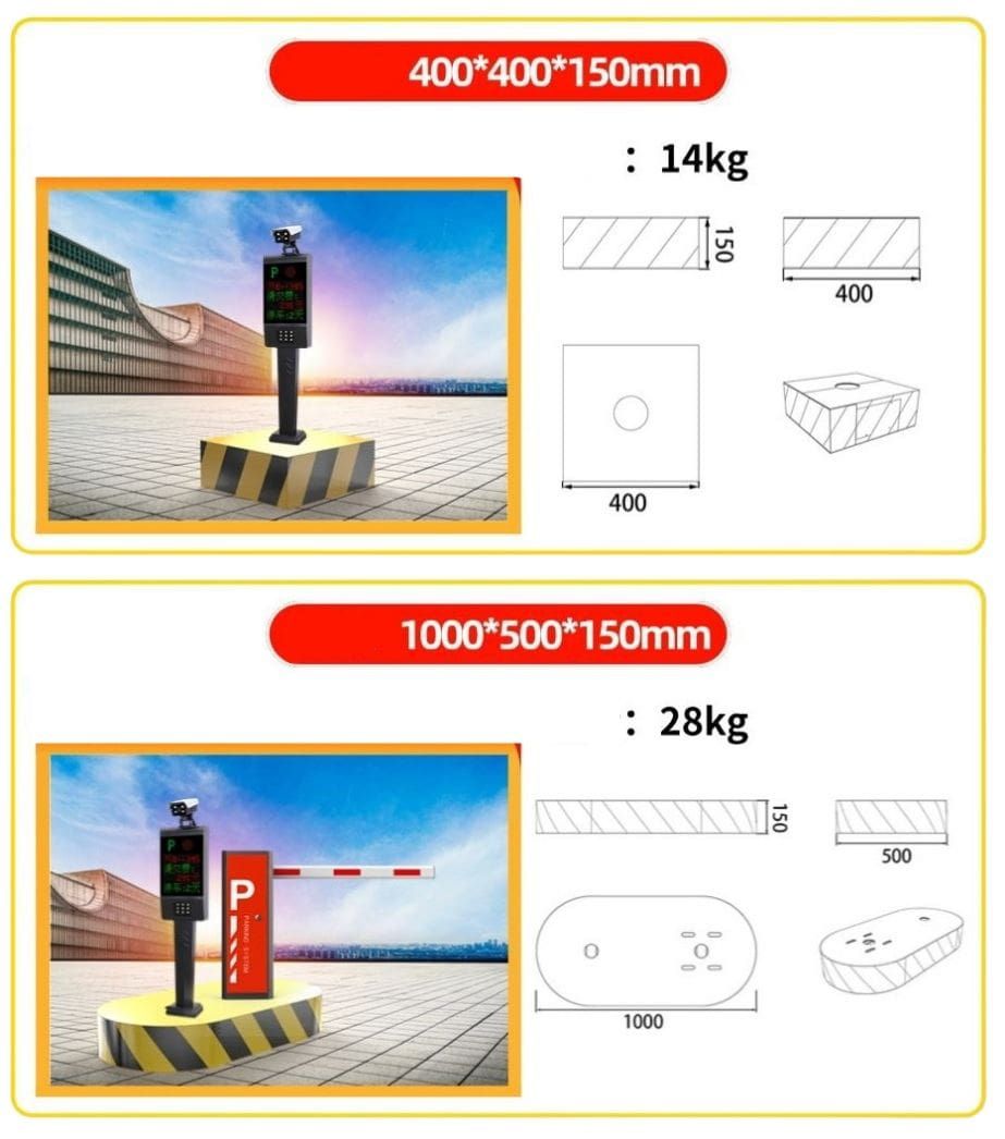 ขนาด 1 เกาะกลางสำหรับไม้กั้นรถ
