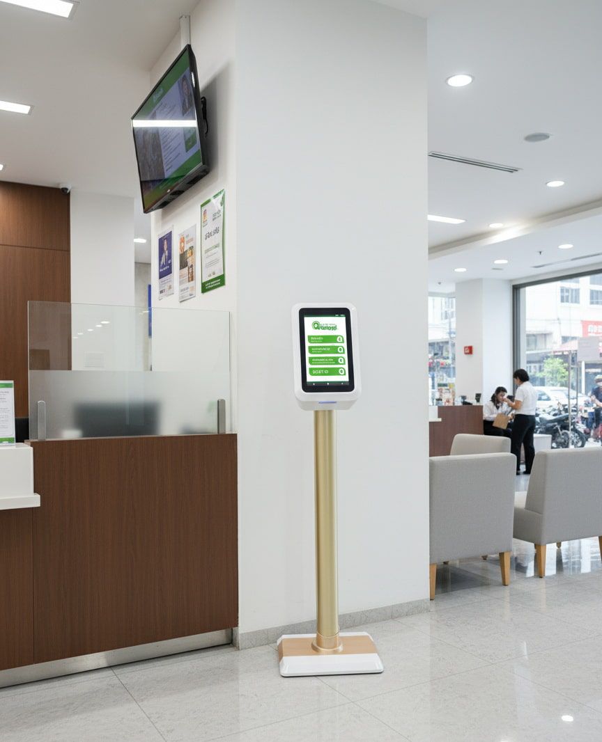 เครื่องกดคิว ตั้งพื้น โรงพยาบาล