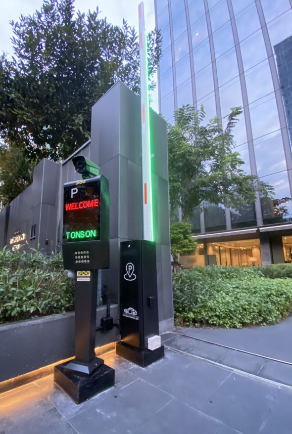 ไม้กั้นรถ dc motor สีเทา ดำ