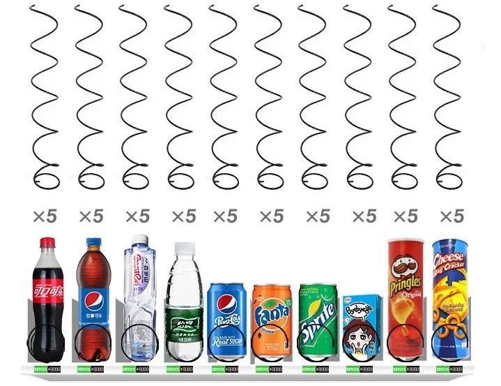 สปริงตู้ขายของแบบ 5 ช่อง สำหรับน้ำดื่ม น้ำอัดลม