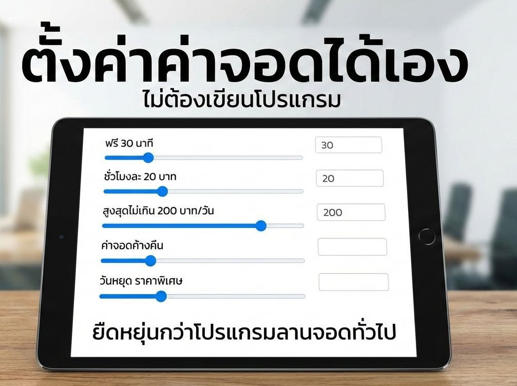 ตั้งค่าคิดเงินลานจอดรถ ง่าย สามารถปรับเปลี่ยนได้เอง