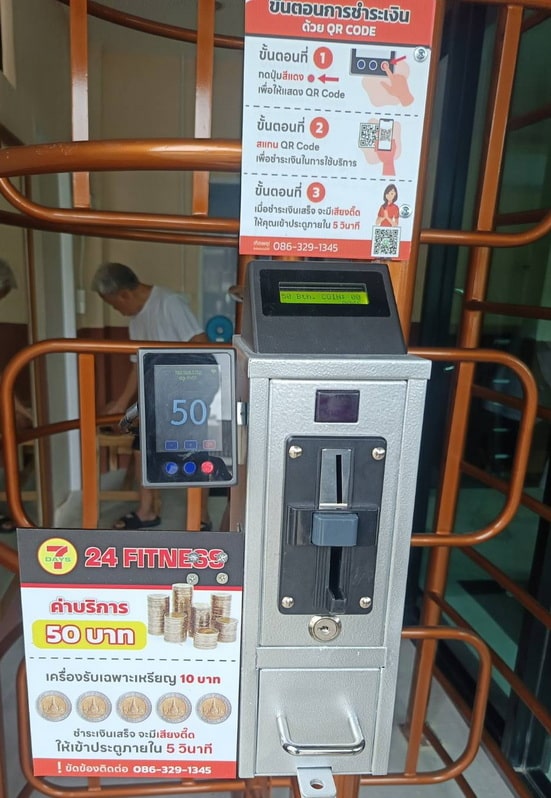 TS-FHT1:ประตูหมุนหยอดเหรียญเข้าห้องน้ำ Full Height สแตนเลส