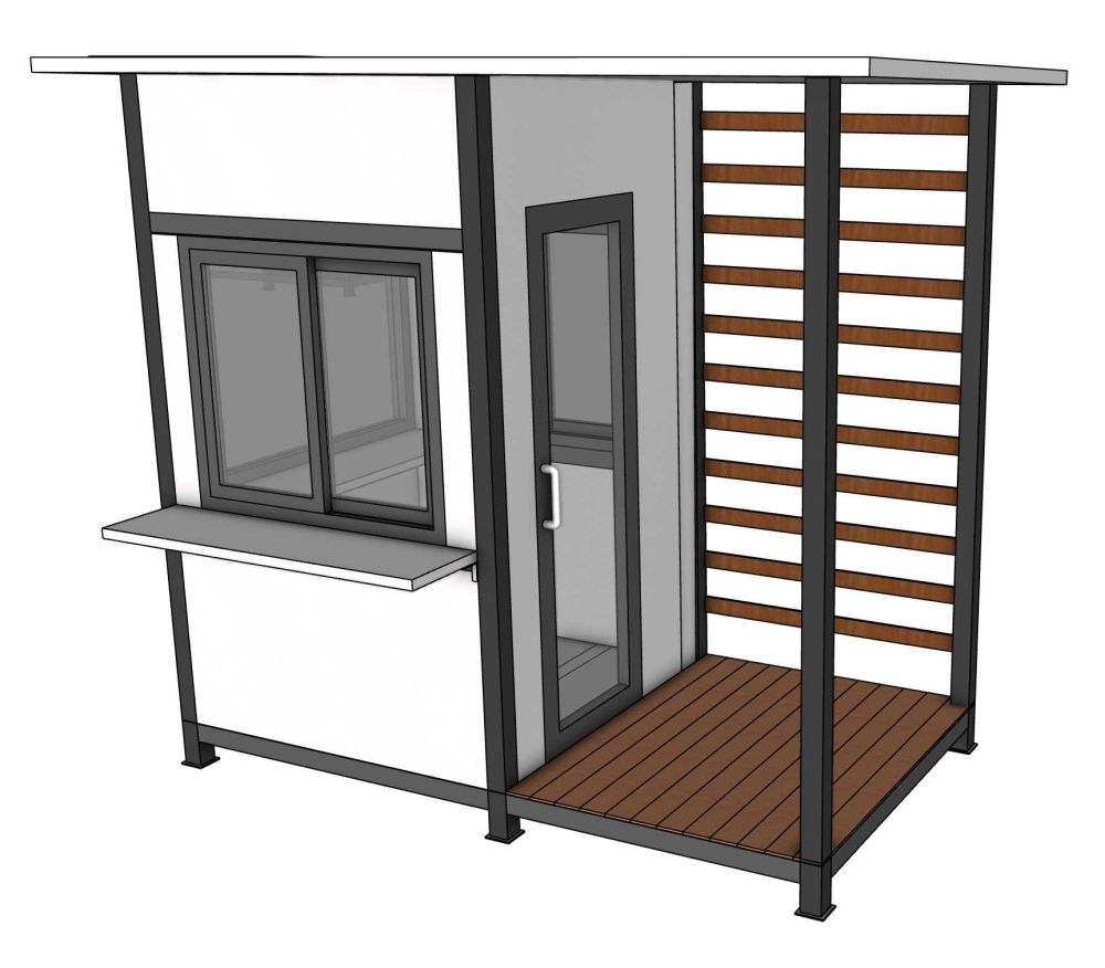 TEH-GB21-3015:ป้อมยามสำเร็จรูป+ที่นั่งพักคอย Guard Booth GB21