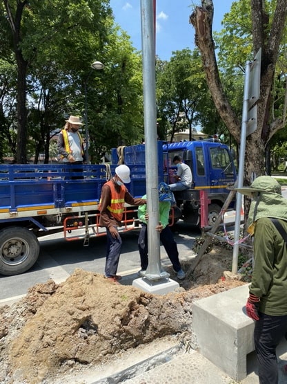 TE-ROD06:เสาไฟฟ้า Mast arm โค้ง