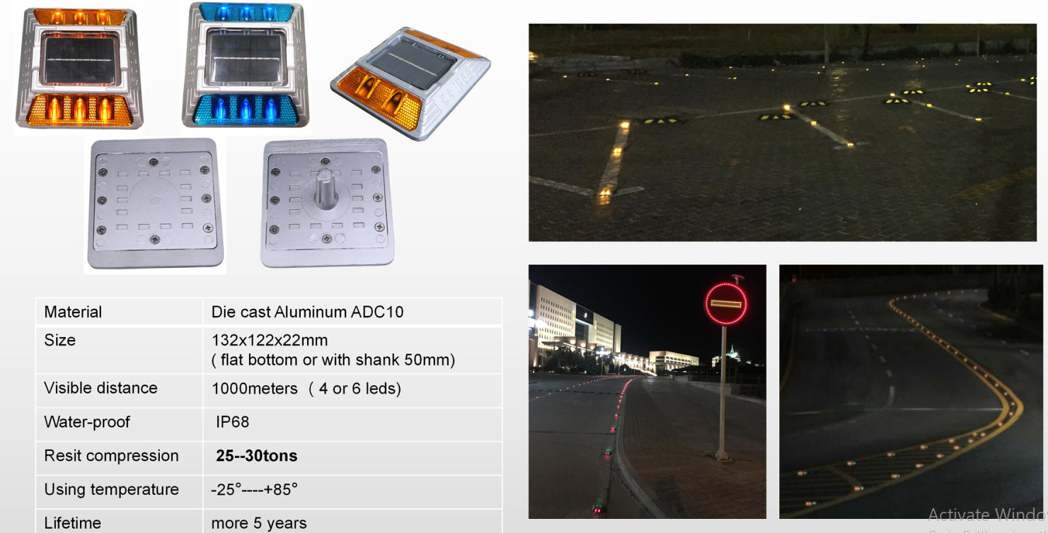 TE-SR004:หมุดถนนแบบโซลาร์เซล Solar Road Stud