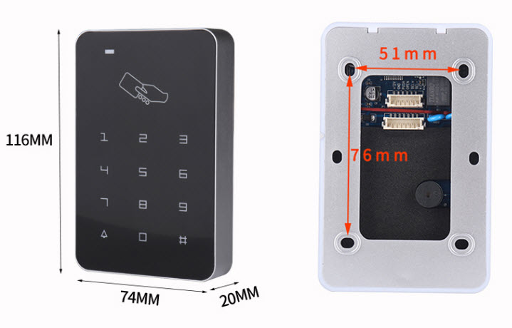 ACS-C400:เครื่องทาบบัตร + กดรหัส  Touch