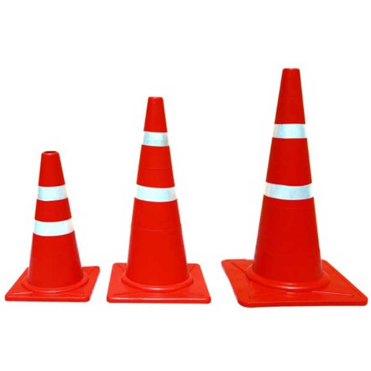กรวยจราจร Traffic Cone PVC สะท้อนแสง