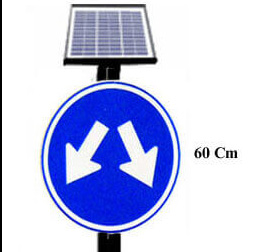 TE-SNB02:ป้ายเตือนหัวเกาะกลางถนน+Solar