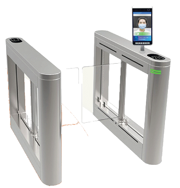 O+FT:Swing Gate ประตูกั้นบานสวิง + Face Temp Recognition คัดกรองอุณหภูมิ
