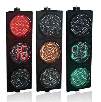 TE-TLRYG01-CT:ไฟจราจร เขียวเหลืองแดง+Counter 300mm