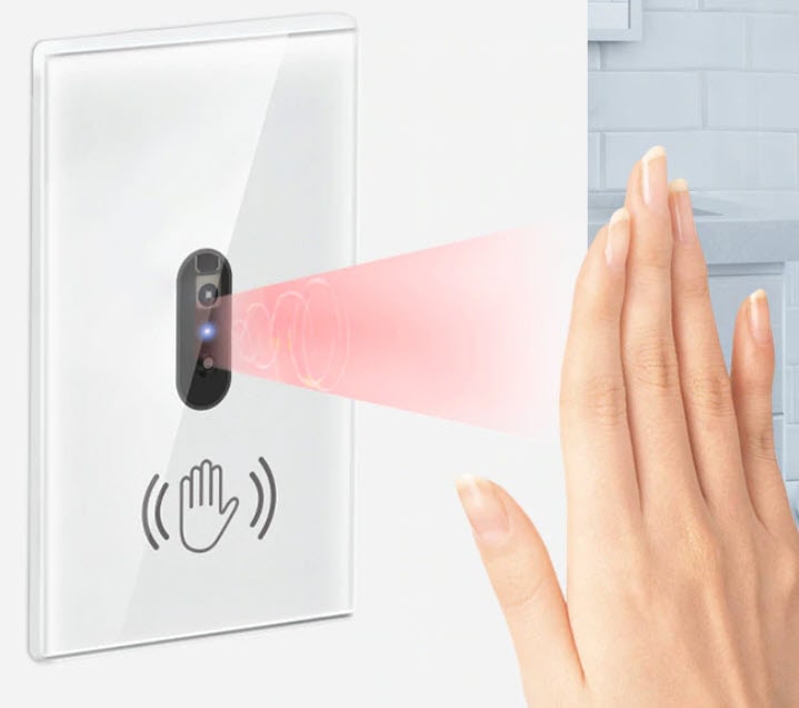 ACS-SW06:สวิตซ์ไร้สัมผัส No Touch Switch แบบสี่เหลี่ยม