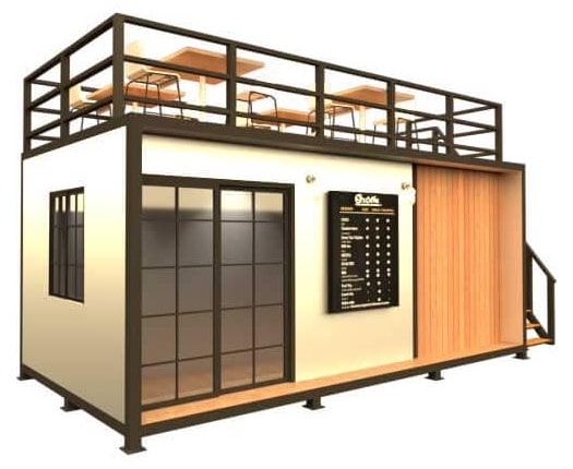 TEH-CH16-6030:บ้าน/ร้านค้าสำเร็จรูป มีดาดฟ้า