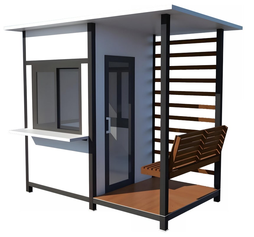 TEH-GB21-3015:ป้อมยามสำเร็จรูป+ที่นั่งพักคอย Guard Booth GB21