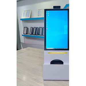 ตู้สั่งสินค้าด้วยตนเอง Self Order Kiosk ตั้งโต๊ะ 21.5" พร้อมเครื่องพิมพ์ QR